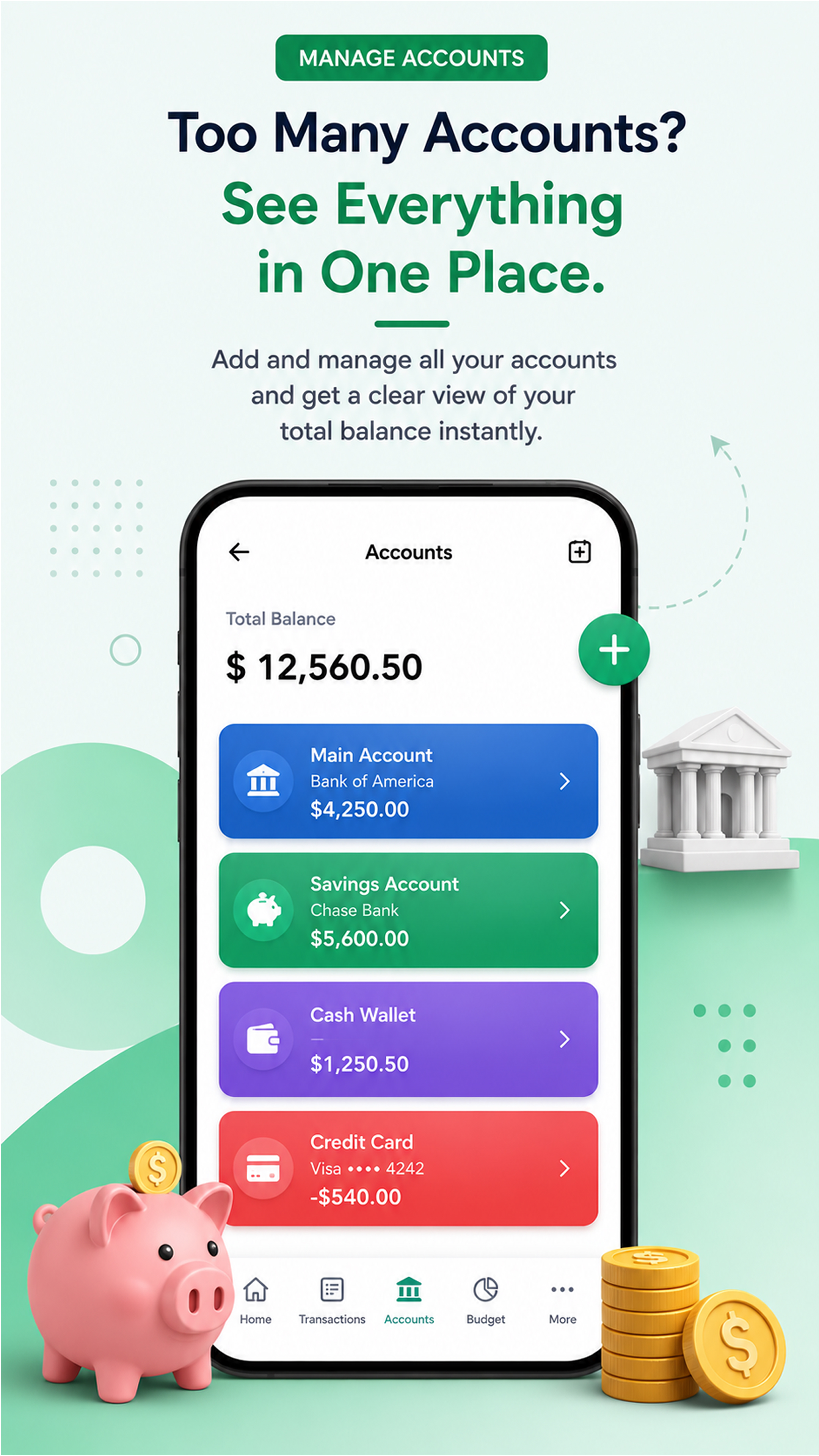 Manage Multiple Accounts Screenshot