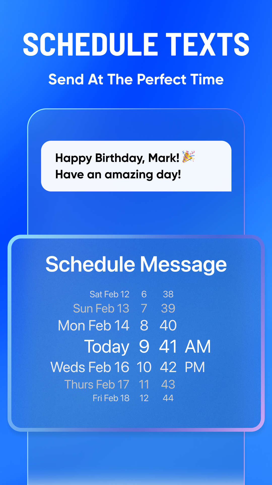 Schedule Texts Screenshot